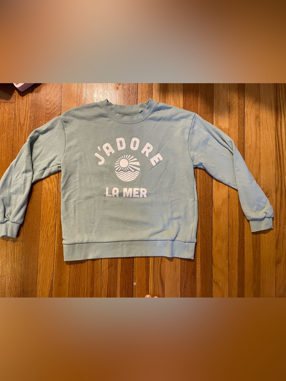 C&C California Light Blue J'ADORE LA MER Crewneck Sweatshirt size Medium